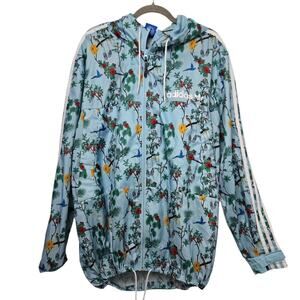 Adidas Originals Floral Hooded Windbreaker Jacket – Size 2XL